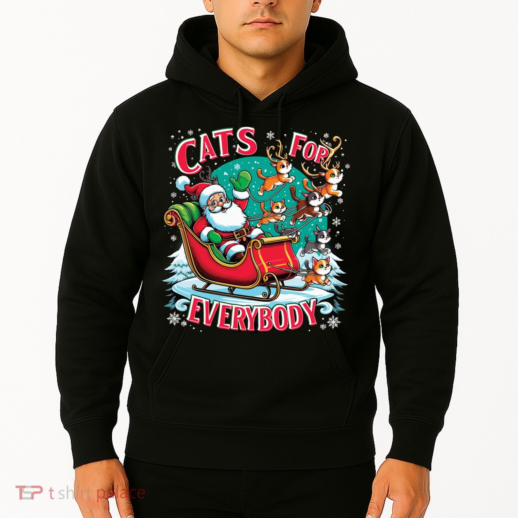 Christmas Cats For Everybody Funny Santa Hoodie