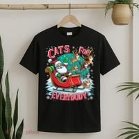 Christmas Cats For Everybody Funny Santa T-Shirt thumb 2
