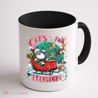 Christmas Cats For Everybody Funny Santa Coffee Mug thumb 1