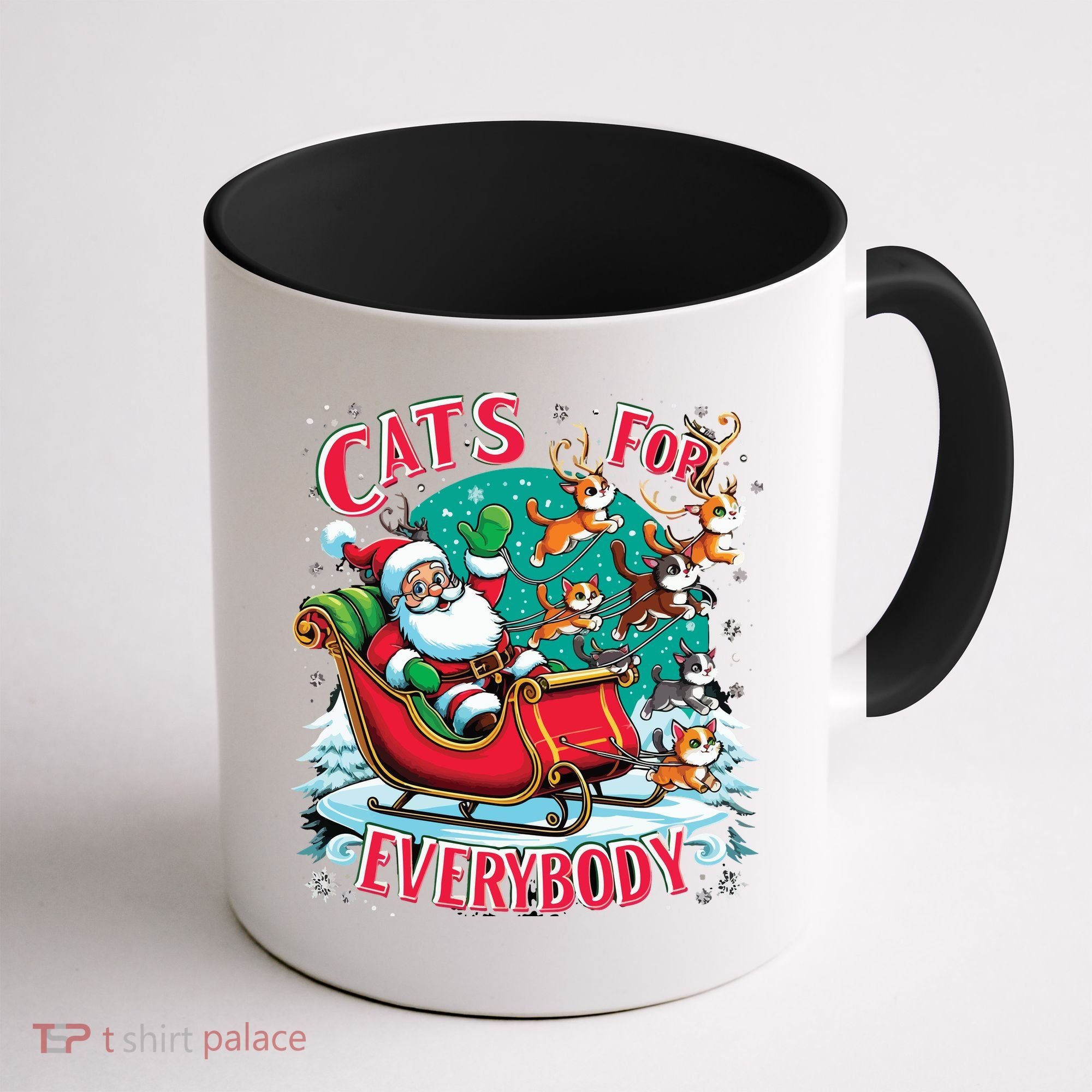 Christmas Cats For Everybody Funny Santa Coffee Mug