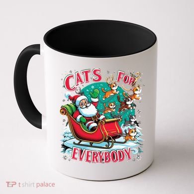 Christmas Cats For Everybody Funny Santa Coffee Mug