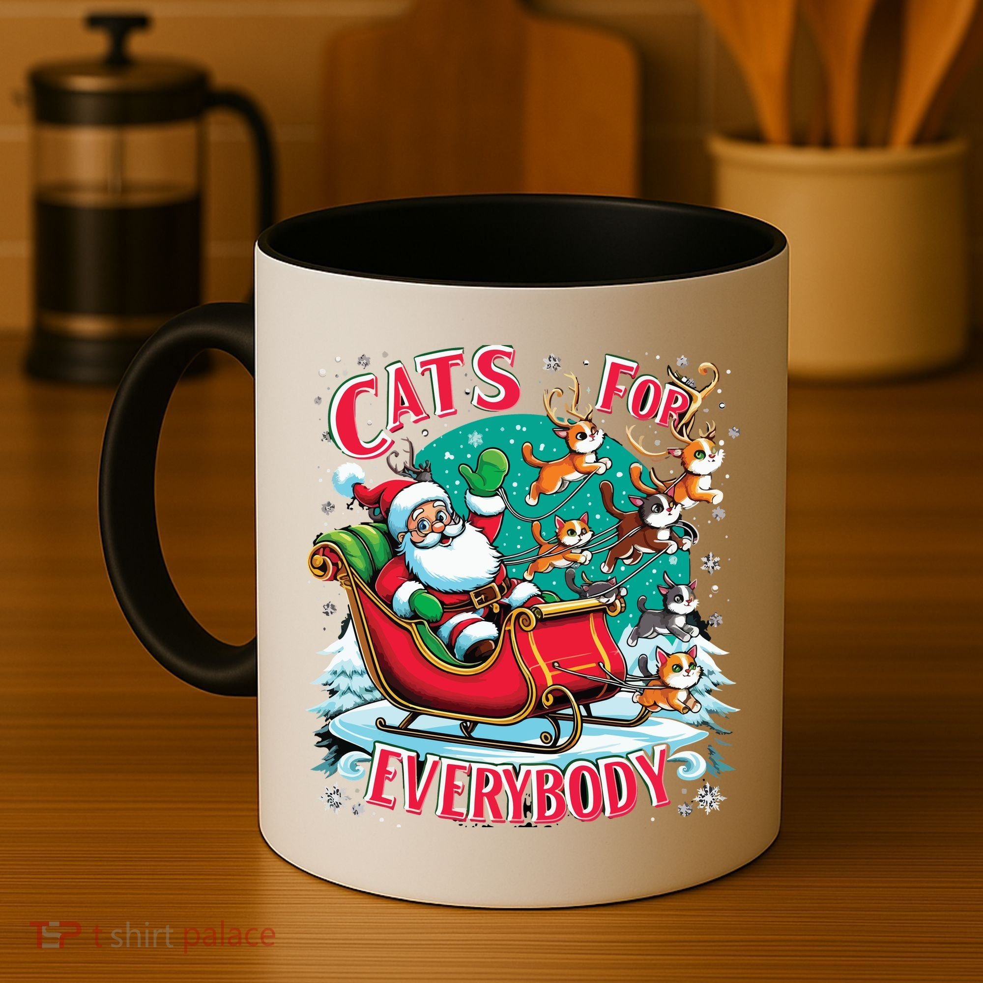 Christmas Cats For Everybody Funny Santa Coffee Mug