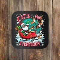 Christmas Cats For Everybody Funny Santa Coaster thumb 0