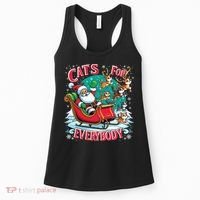 Christmas Cats For Everybody Funny Santa Women's Tank Top thumb 0