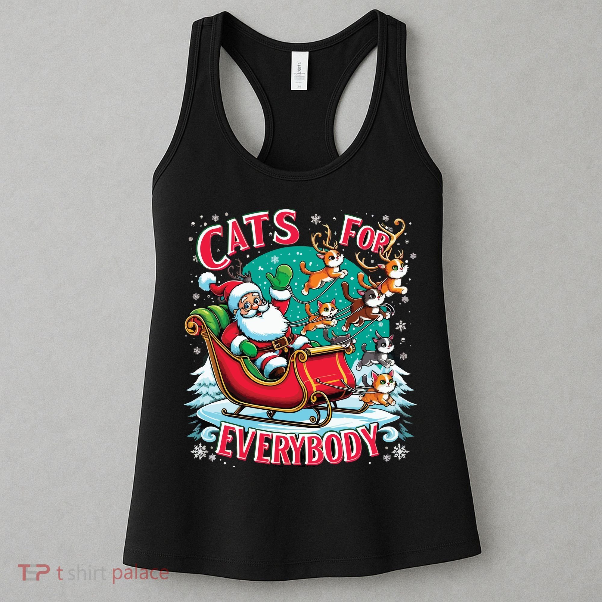 Christmas Cats For Everybody Funny Santa Women's Tank Top