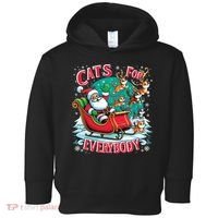 Christmas Cats For Everybody Funny Santa Toddler Hoodie thumb 0