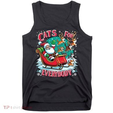Christmas Cats For Everybody Funny Santa Tank Top