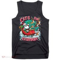 Christmas Cats For Everybody Funny Santa Tank Top thumb 0
