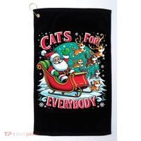 Christmas Cats For Everybody Funny Santa Golf Towel thumb 0