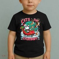 Christmas Cats For Everybody Funny Santa Toddler T-Shirt thumb 2
