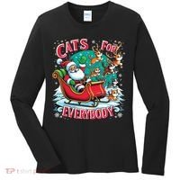 Christmas Cats For Everybody Funny Santa Women's Long Sleeve Shirt thumb 0