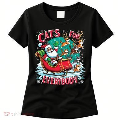 Christmas Cats For Everybody Funny Santa Women's T-Shirt