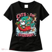 Christmas Cats For Everybody Funny Santa Women's T-Shirt thumb 0