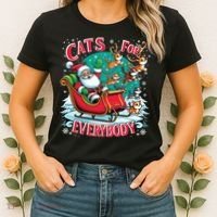 Christmas Cats For Everybody Funny Santa Women's T-Shirt thumb 2