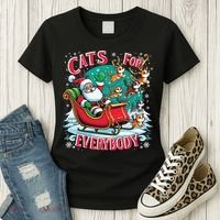 Christmas Cats For Everybody Funny Santa Women's T-Shirt thumb 3