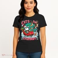 Christmas Cats For Everybody Funny Santa Women's T-Shirt thumb 4