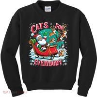 Christmas Cats For Everybody Funny Santa Kids Sweatshirt thumb 0