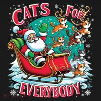 Christmas Cats For Everybody Funny Santa Kids Sweatshirt thumb 2