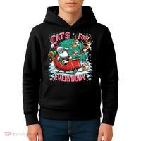 Christmas Cats For Everybody Funny Santa Kids Hoodie thumb 4
