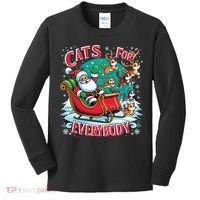 Christmas Cats For Everybody Funny Santa Kids Long Sleeve Shirt thumb 0