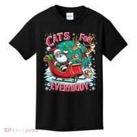 Christmas Cats For Everybody Funny Santa Kids T-Shirt thumb 0
