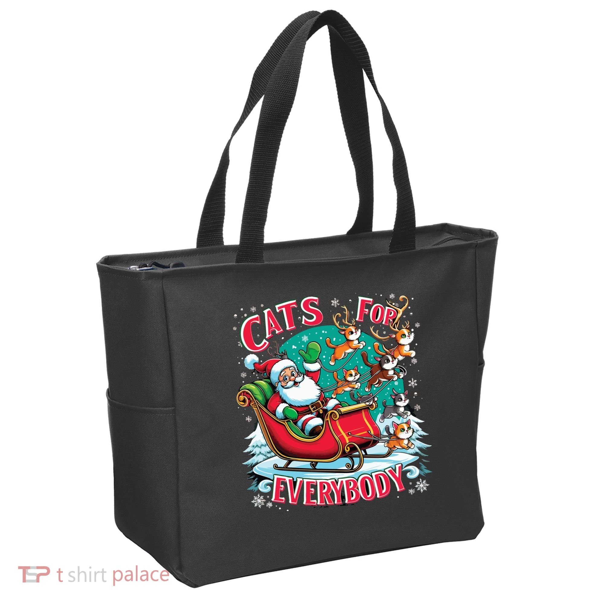 Christmas Cats For Everybody Funny Santa Tote Bag