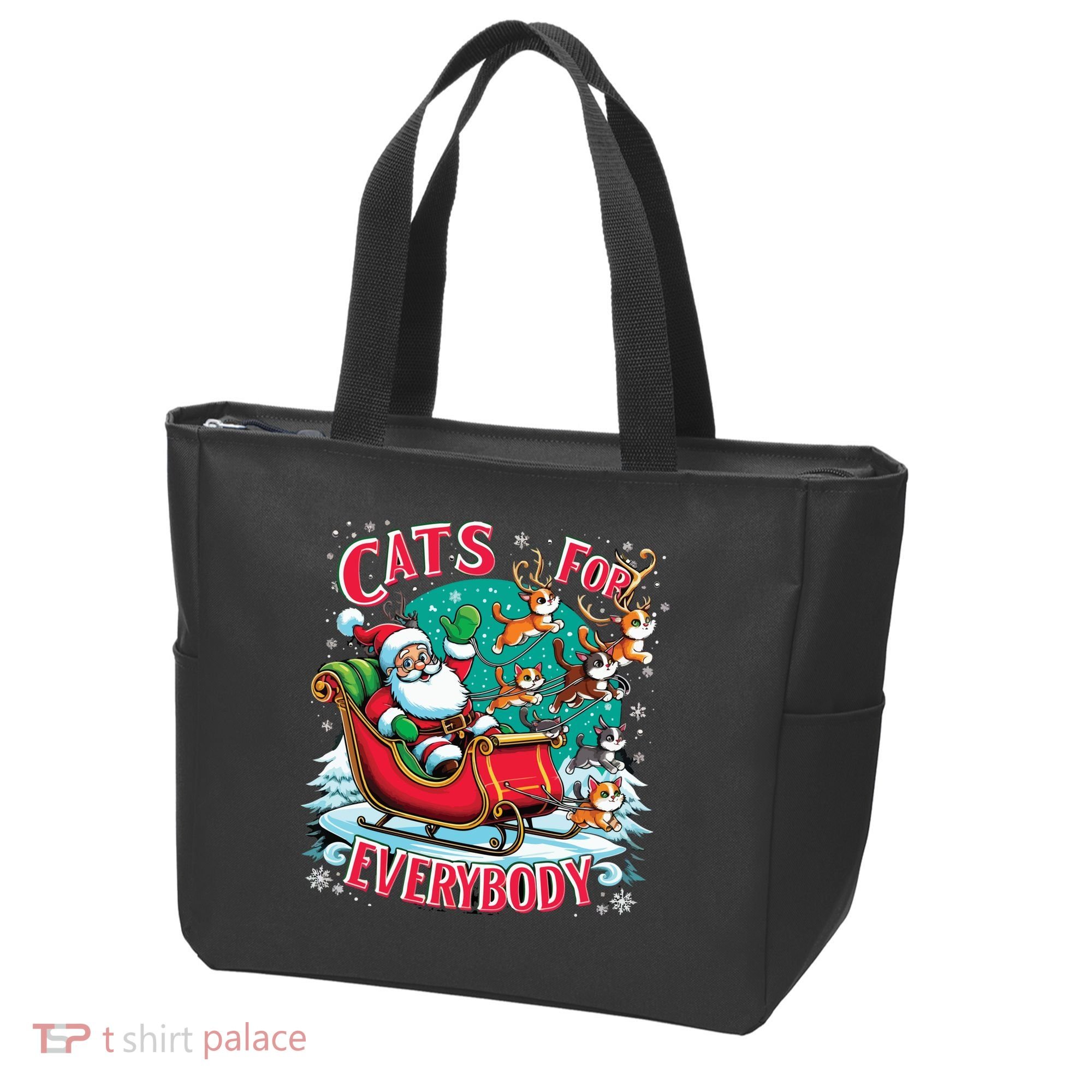 Christmas Cats For Everybody Funny Santa Tote Bag