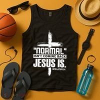 Christian Cross Faith Quote Normal Isn't Coming Back Tank Top thumb 4