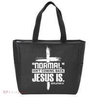 Christian Cross Faith Quote Normal Isn't Coming Back Tote Bag thumb 0