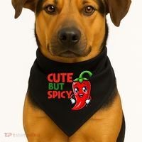 Cute Chili Funny Cute But Spicy USA-Made Doggie Bandana thumb 1