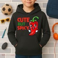 Cute Chili Funny Cute But Spicy Kids Hoodie thumb 2