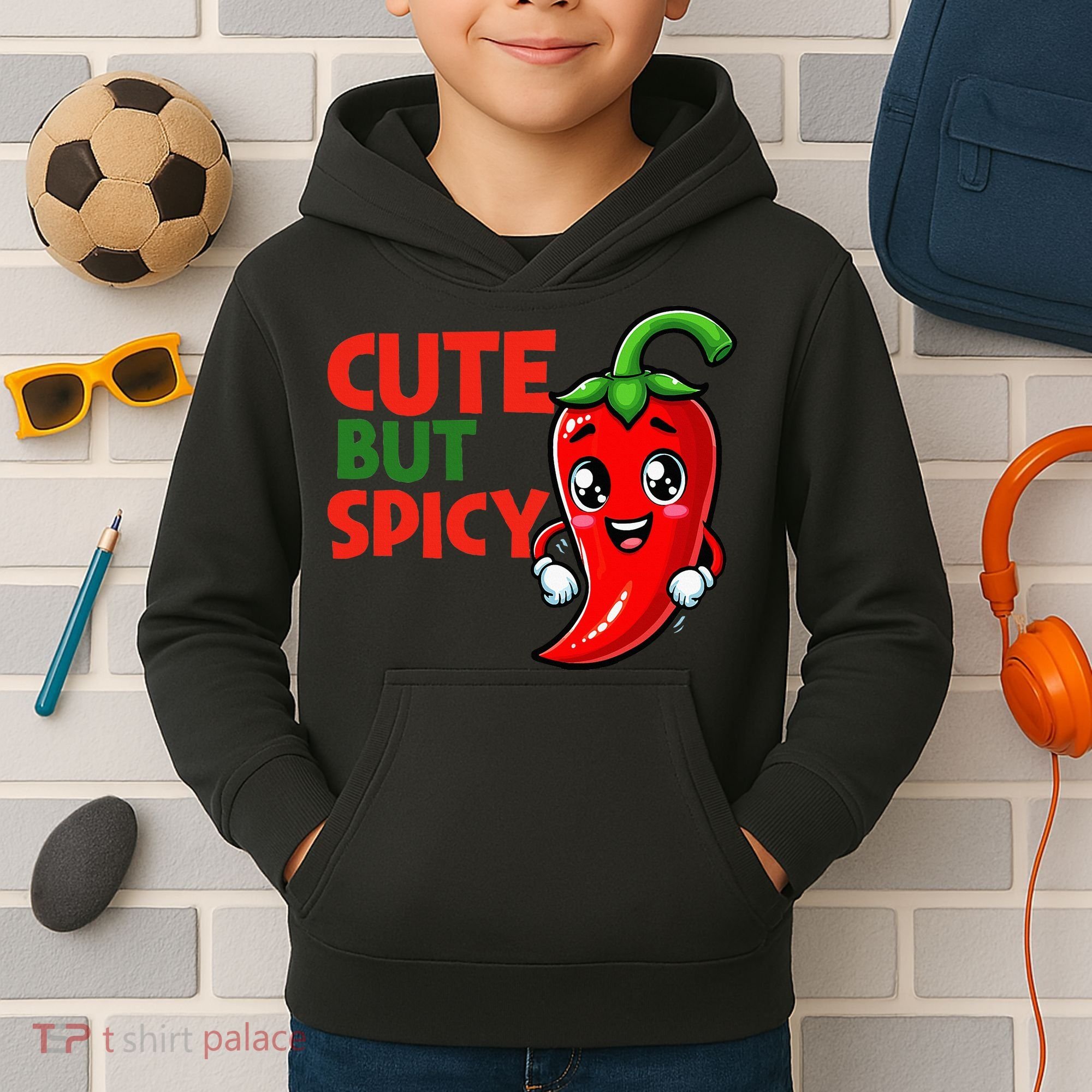 Cute Chili Funny Cute But Spicy Kids Hoodie