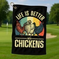 Cute Chicken For Wo Chicken Farmer Whisperer Lovers Golf Towel thumb 1