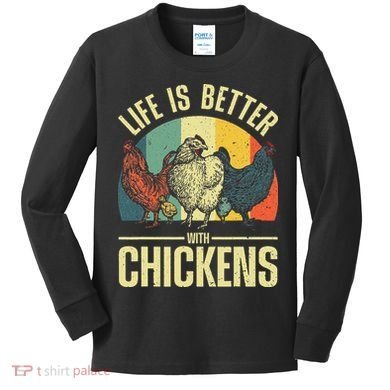 Cute Chicken For Wo Chicken Farmer Whisperer Lovers Kids Long Sleeve Shirt