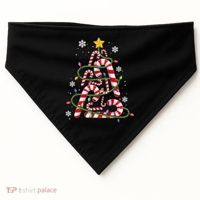 Candy Cane For Family Christmas Tree Lights USA-Made Doggie Bandana