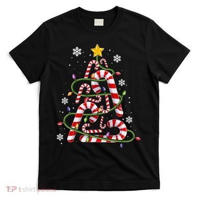 Candy Cane For Family Christmas Tree Lights T-Shirt