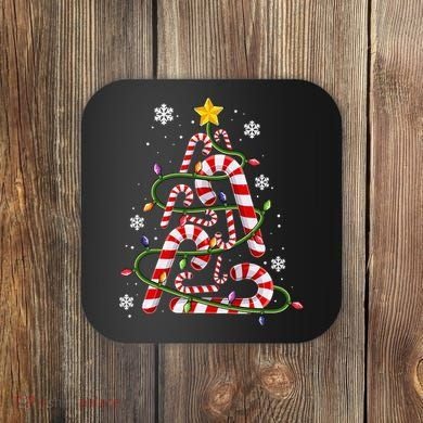 Candy Cane For Family Christmas Tree Lights Coaster