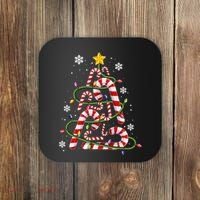 Candy Cane For Family Christmas Tree Lights Coaster thumb 0