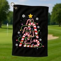 Candy Cane For Family Christmas Tree Lights Golf Towel thumb 1