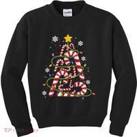 Candy Cane For Family Christmas Tree Lights Kids Sweatshirt thumb 0
