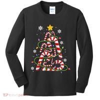 Candy Cane For Family Christmas Tree Lights Kids Long Sleeve Shirt thumb 0