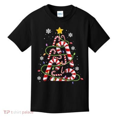 Candy Cane For Family Christmas Tree Lights Kids T-Shirt