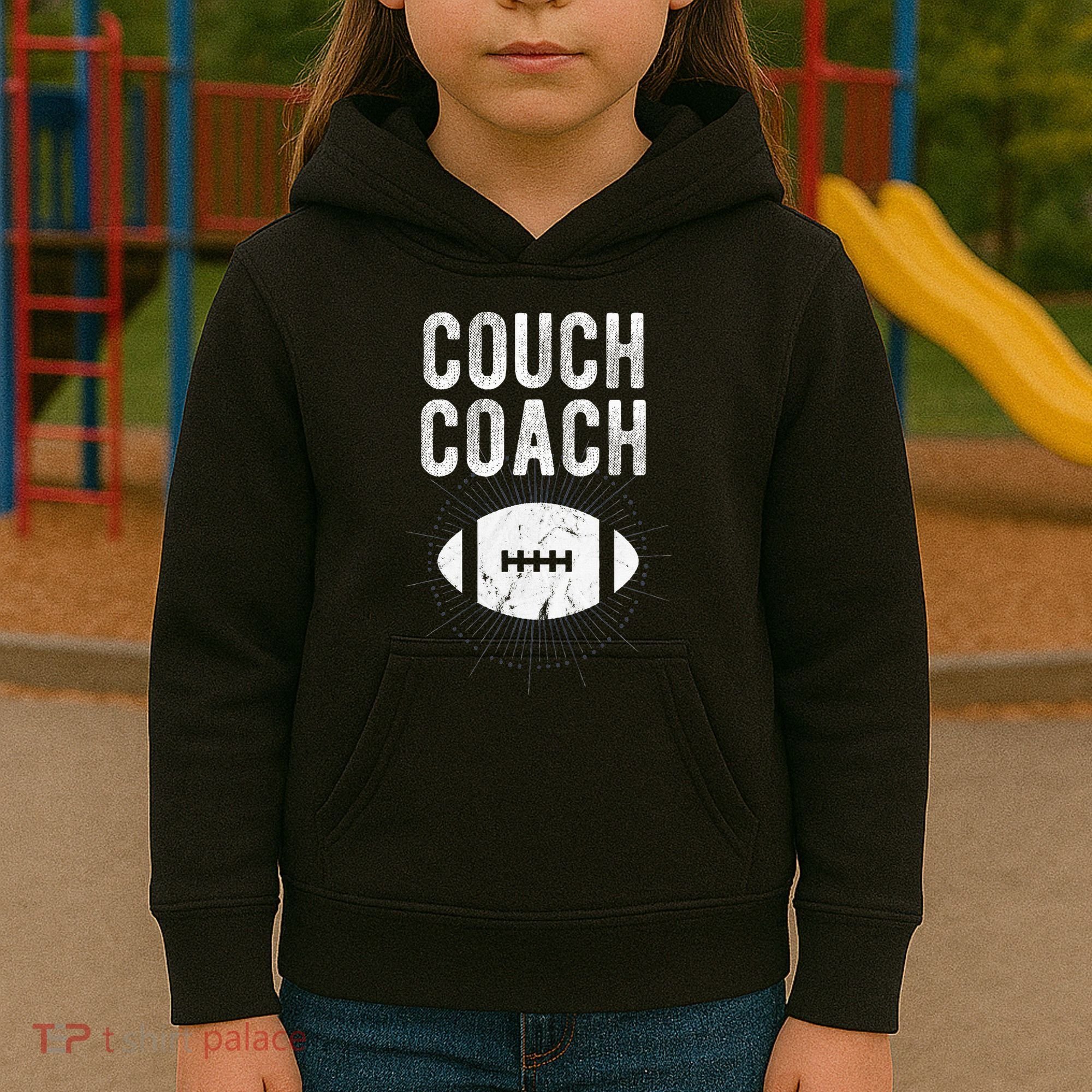Couch Coach Football Kids Hoodie