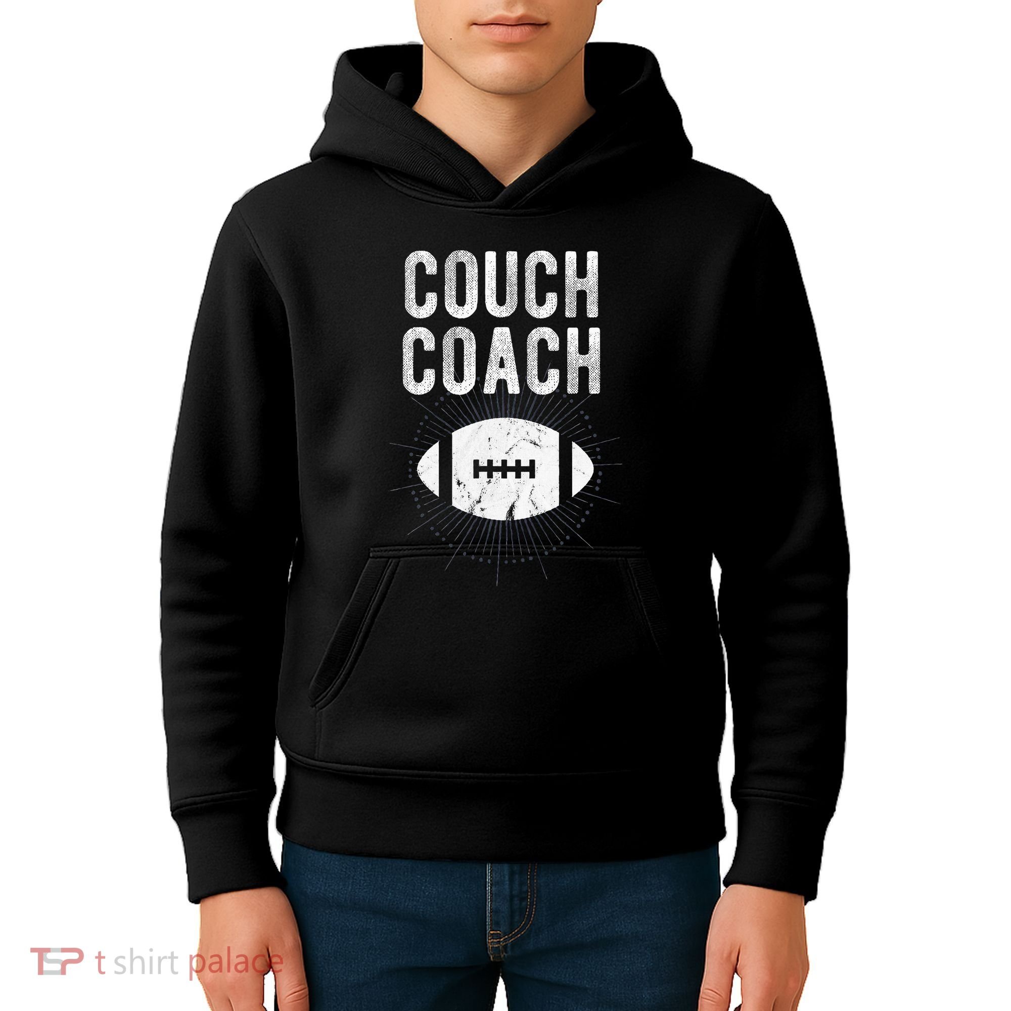 Couch Coach Football Kids Hoodie