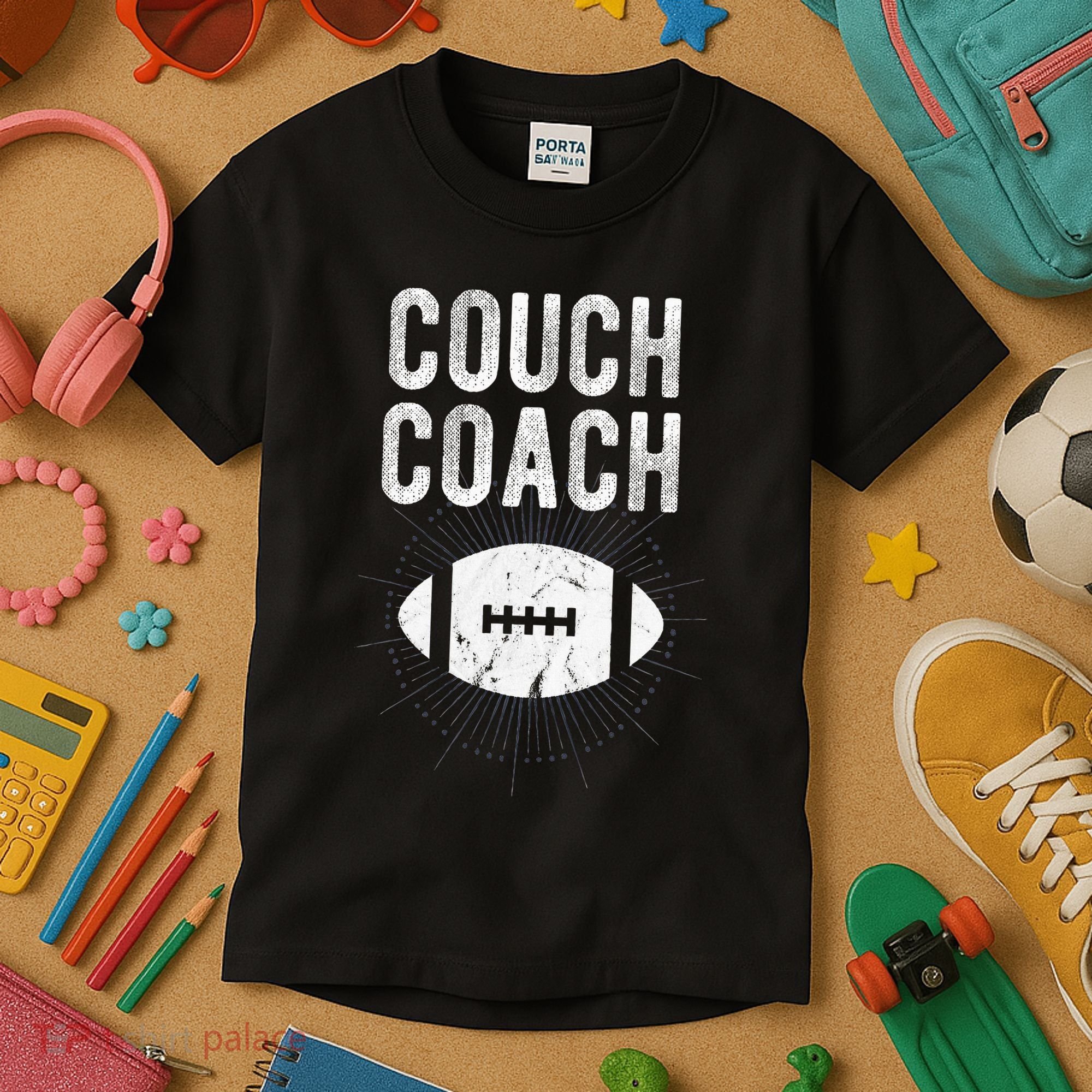Couch Coach Football Kids T-Shirt