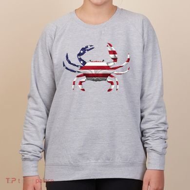 Cool Crab Flag Patriotic Crabbing Women's Sweatshirt