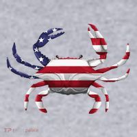 Cool Crab Flag Patriotic Crabbing Women's Sweatshirt thumb 2