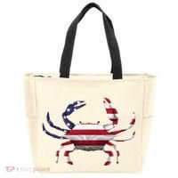 Cool Crab Flag Patriotic Crabbing Tote Bag thumb 0
