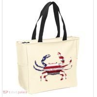 Cool Crab Flag Patriotic Crabbing Tote Bag thumb 2