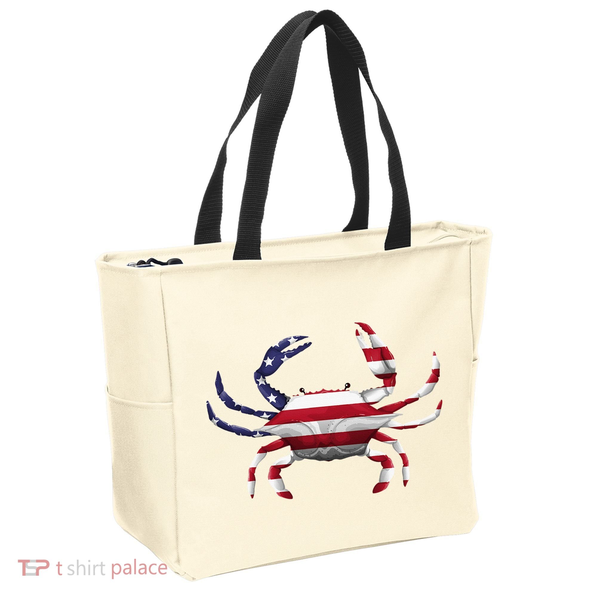 Cool Crab Flag Patriotic Crabbing Tote Bag